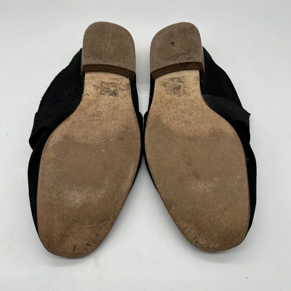 FREE PEOPLE At Ease Mule Women Black Suede Leather Slide Shoe size 38 US 8 - Picture 6 of 7